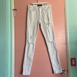 White high rise super skinny Hollister jeans